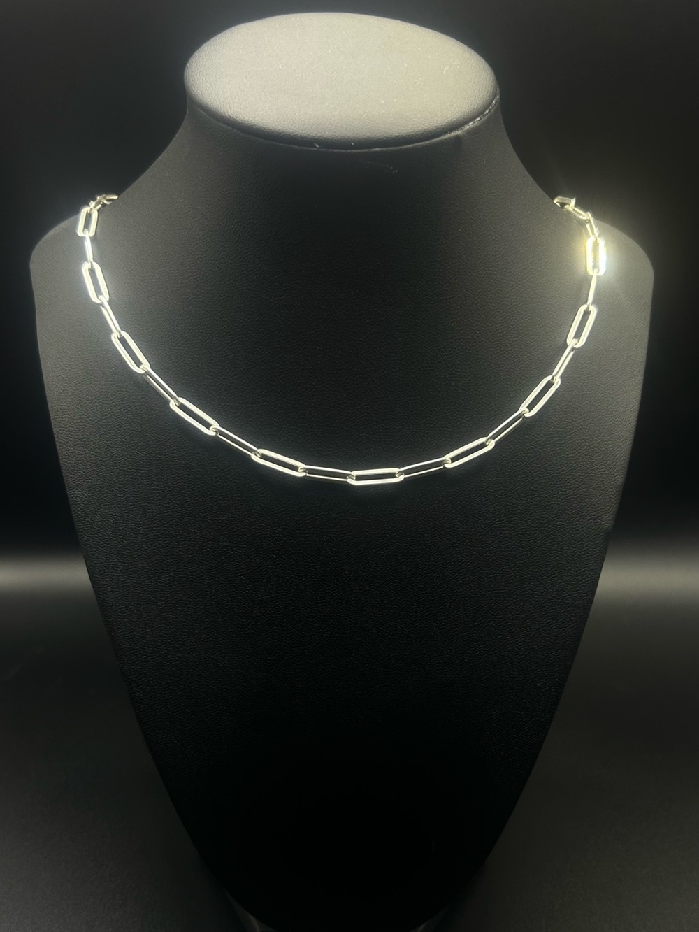 925 Italian Solid Sterling Silver Paperclip Necklace